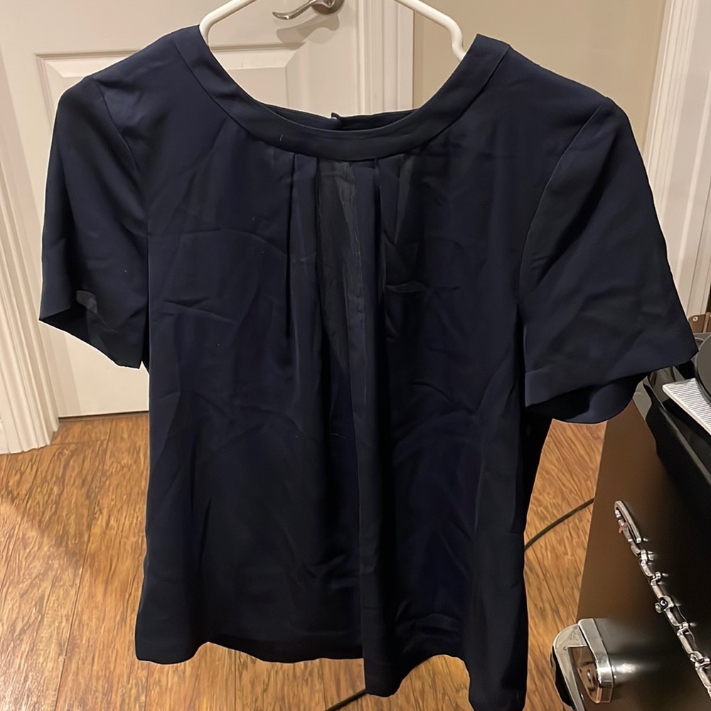 J Crew navy blouse (originally $118!!!) (S)